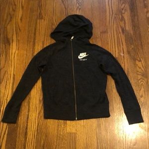 Girls black nike  zip up